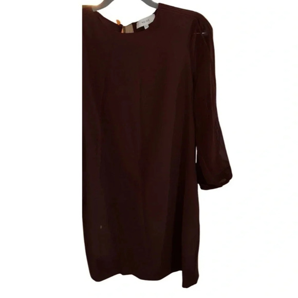 Reiss Amerie Maroon Long Sleeve Pleated Dress Size 2 - Picture 7 of 8
